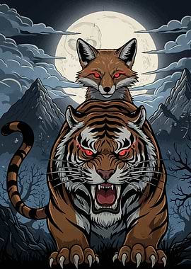 Tiger Fox Red Eyes