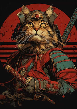 Samurai Cat Warrior
