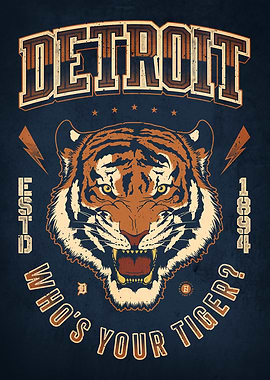 Detroit Tigers Vintage Graphic Design
