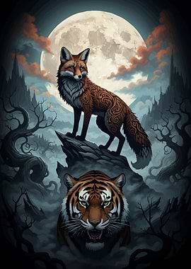 Fox Tiger Moonlight