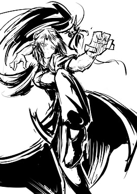 Dynamic Anime Girl in Action Pose