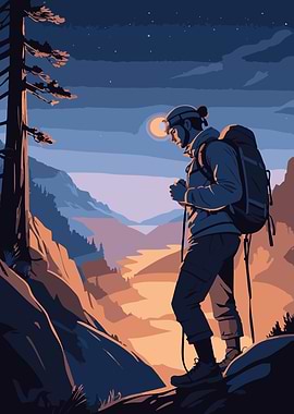 Hiker at Dusk
