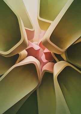 Abstract, Floral Inspired Geometric Shapes