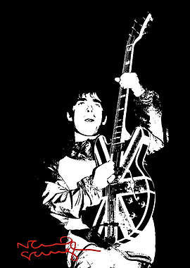 Noel Gallagher Black and White Portrait