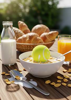 Breakfast with a Tennis Ball