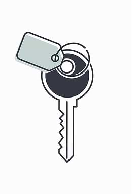 Key with Tag Illustration