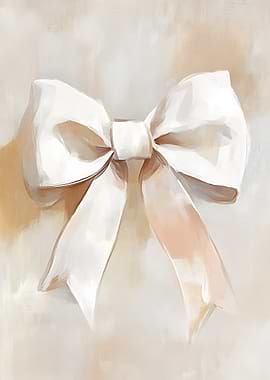 Elegant White Bow Painting