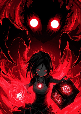 Anime Girl with Dark Magic