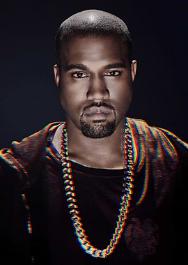 kanye west portrait with chain