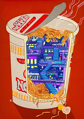 Noodle Cup Cityscape