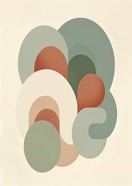 Abstract Geometric Shapes in Earth Tones
