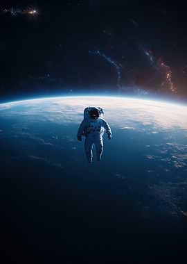 Astronaut in Space near Earth