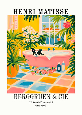 Henri Matisse Dog in Bathtub Art