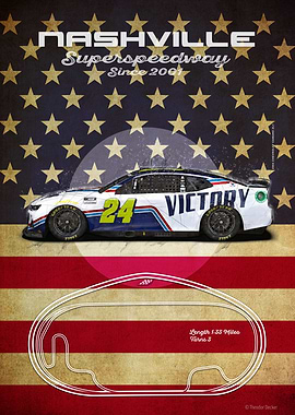Nashville Superspeedway Racing Poster