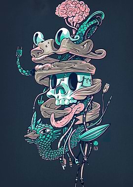 Surreal Stacked Creature Digital Art