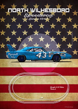 North Wilkesboro Speedway Vintage Racing Poster