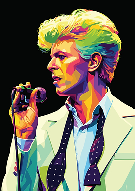 David Bowie Colorful Pop Art Portrait