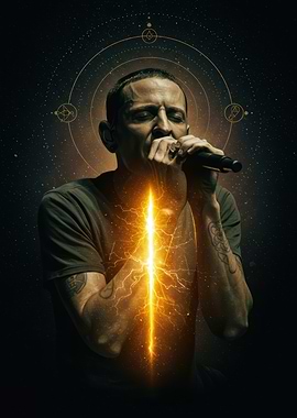 Chester Bennington performing with energy