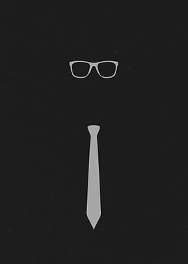 Minimalist Glasses and Tie on Black
