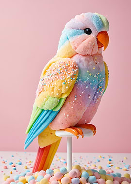 Cotton Candy Pastel Parrot