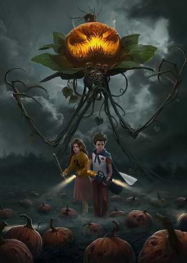 Pumpkin Monster Confrontation