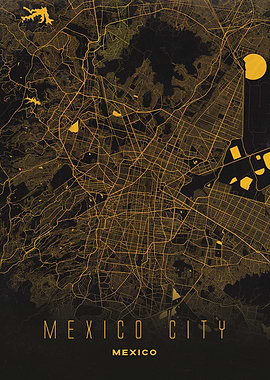Mexico City, Mexico Map Artwork - Modern Minimalist Street Map of Mexico City's Iconic Urban Landscape