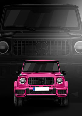 Pink Mercedes-Benz G-Class Illustration