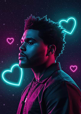 The Weeknd with Neon Hearts