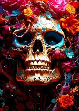 Floral Skull Art