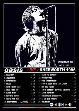 Oasis Live at Knebworth 1996 Poster