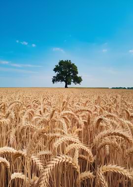Wheat Field with Solitary Tree