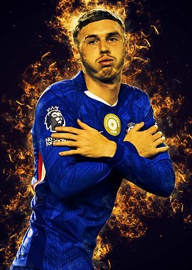 Cole Palmer with Fire Background