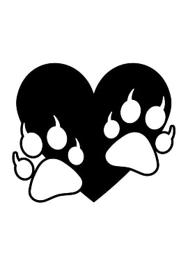 Dog Paw Heart Love
