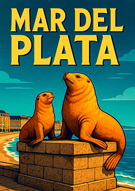 Mar del Plata Sea Lions Poster