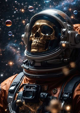 Astronaut Skull in Space