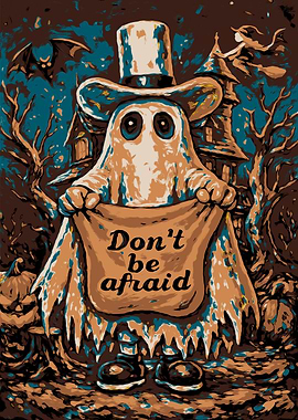 Friendly Ghost Halloween Illustration