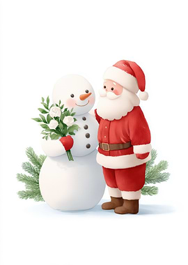 Santa and Snowman