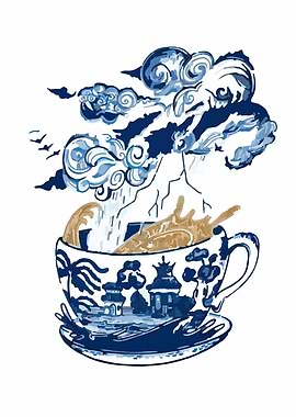 Storm in a teacup illustration