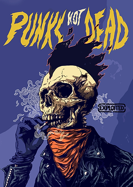 The Exploited Punk's Not Dead Skull Illustration