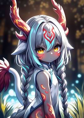 Dragon Anime Girl with Dragon Features