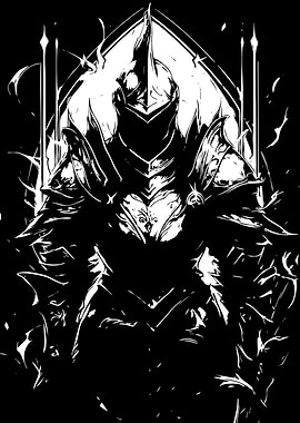 Monochrome Knight Illustration