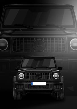 Black Mercedes G-class Illustration