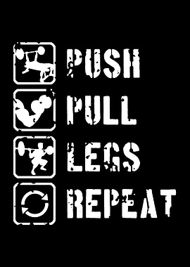 Push Pull Legs Repeat Workout Motivation