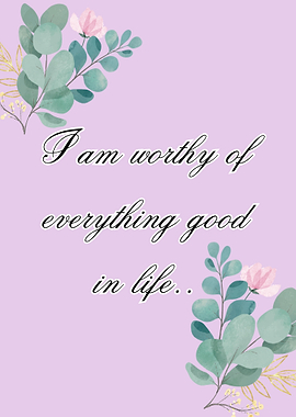 Inspirational floral quote on purple background