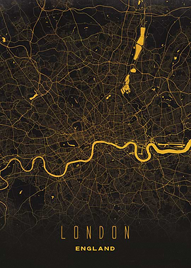 London, UK City Map Artwork - Modern Minimalist Street Map of London's Iconic Urban Landscape
