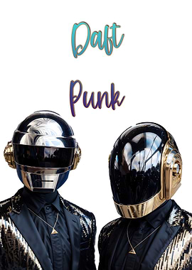 Daft Punk Duo in Helmets and Suits