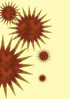 Abstract Starburst Pattern on Pale Yellow