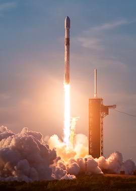 Rocket Launching into the Sky