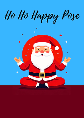 Santa Claus Yoga Pose Illustration