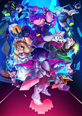 Deltarune characters group illustration